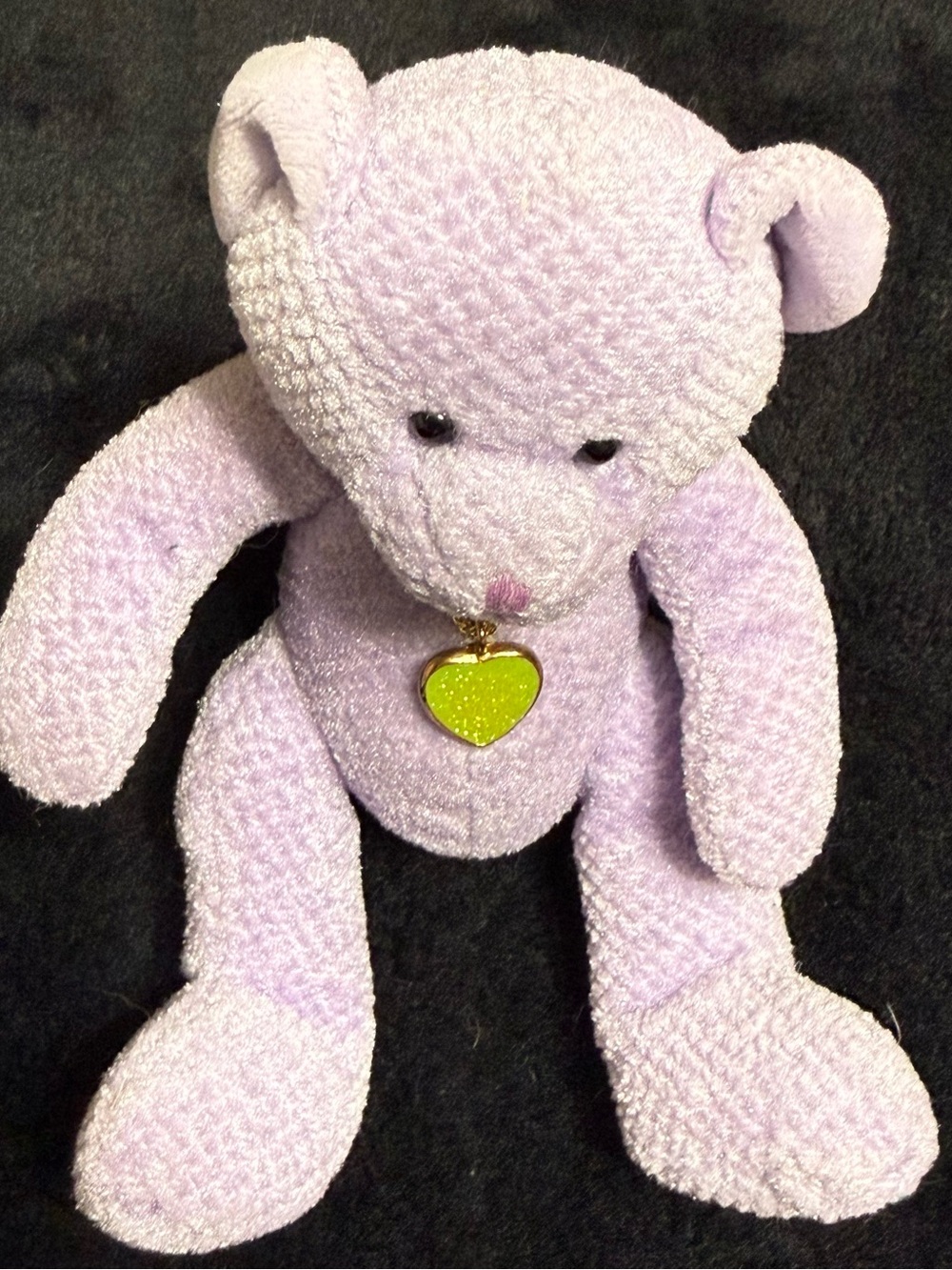Vintage Russ Berrie October Bear Plush Birthstone Bears Lavender Teddy Necklace